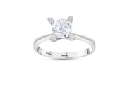 0.90 Karat Heart Detail Besties Solitaire Diamond Ring