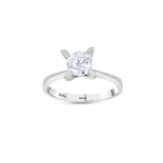 0.90 Karat Heart Detail Besties Solitaire Diamond Ring