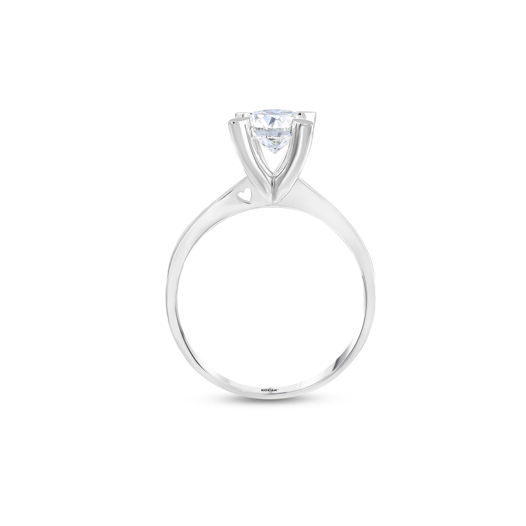 0.90 Karat Heart Detail Besties Solitaire Diamond Ring