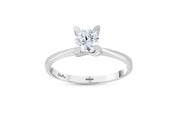 0.60 Karat Heart Detail Besties Solitaire Diamond Ring