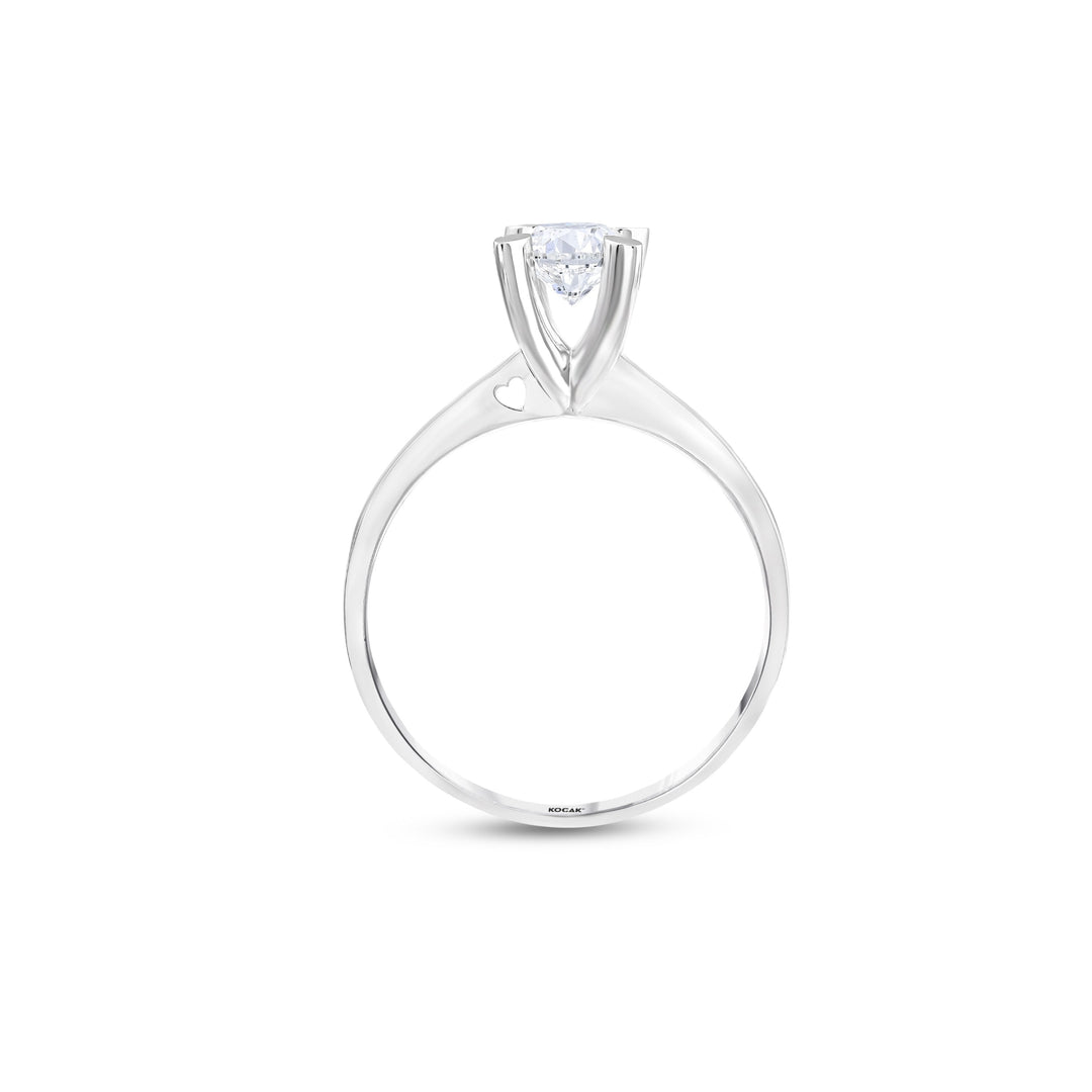 0.50 Karat Heart Detail Besties Solitaire Diamond Ring