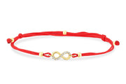 14ct Stone Set Design Infinity Gold Cord Bracelet