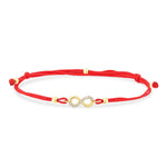Load image into Gallery viewer, 14ct Stone Set Design Infinity Gold Cord Bracelet