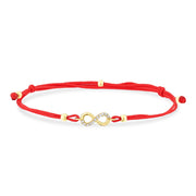 14ct Stone Set Design Infinity Gold Cord Bracelet