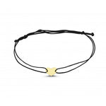 Load image into Gallery viewer, 14ct Heart Motif Black Cord Gold Bracelet
