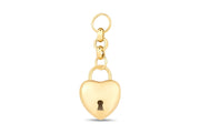 14ct Festie Lock Heart Design Gold Charm Pendant (Chain Not Included)