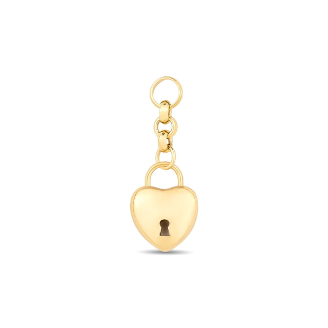 14ct Festie Lock Heart Design Gold Charm Pendant (Chain Not Included)