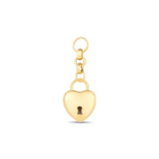 14ct Festie Lock Heart Design Gold Charm Pendant (Chain Not Included)
