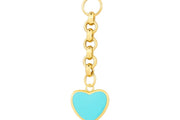14ct Festie Blue Heart Design Gold Charm Pendant (Chain Not Included)