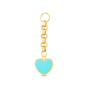 14ct Festie Blue Heart Design Gold Charm Pendant (Chain Not Included)
