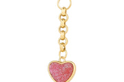 14ct Festie Pink Heart Design Gold Charm Pendant (Chain Not Included)