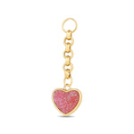 Load image into Gallery viewer, 14ct Festie Pink Heart Design Gold Charm Pendant (Chain Not Included)