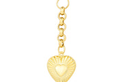 14ct Festie Sparkle Heart Design Gold Charm Pendant (Chain Not Included)