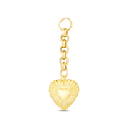 14ct Festie Sparkle Heart Design Gold Charm Pendant (Chain Not Included)