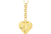 14ct Festie Floral Heart Design Gold Charm Pendant (Chain Not Included)