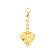 14ct Festie Floral Heart Design Gold Charm Pendant (Chain Not Included)