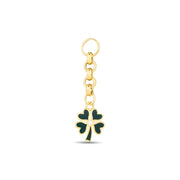 14ct Festie Green Clover Design Gold Charm Pendant (Chain Not Included)