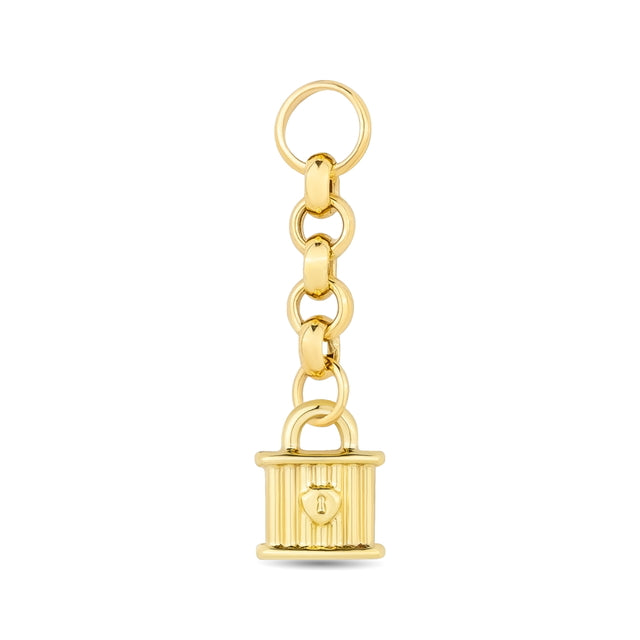 14ct Festie Lock Design Gold Charm Pendant (Chain Not Included)