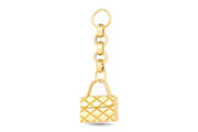 14ct Festie Patterned Design Handbag Gold Charm Pendant (Chain Not Included)