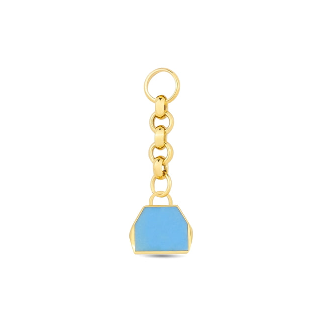 14ct Festie Blue Design Gold Charm Pendant (Chain Not Included)