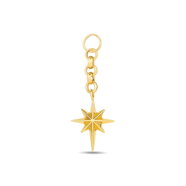14ct Festie North Star Design Gold Charm Pendant (Chain Not Included)