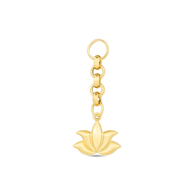 14ct Festie Lotus Design Gold Charm Pendant (Chain Not Included)