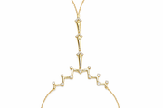 14ct Stone Set Design Gold Hand Chain Bracelet