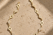 14ct Stone Set Design Prism Gold Bracelet