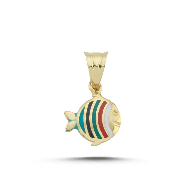14ct Mineli Design Fish Gold Pendant (Chain Not Included)
