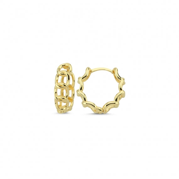14ct Gurmet Design Hoop Gold Earrings