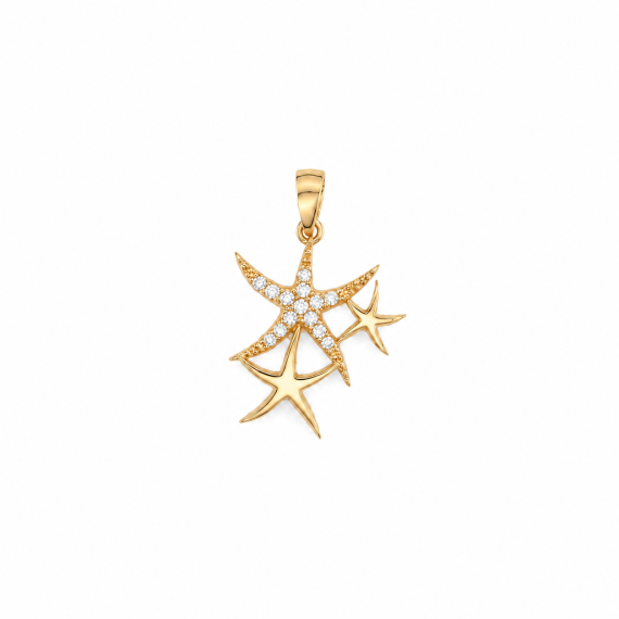14ct Yildizlar Design Gold Pendant (Chain Not Included)