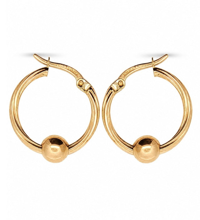 14ct Nokta Design Hoop Gold Earrings