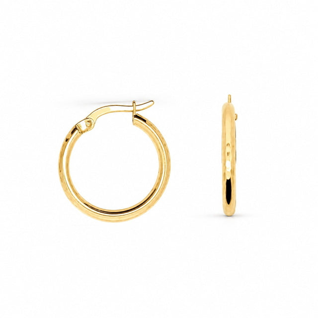 14ct Fasetli Design Hoop Gold Earrings