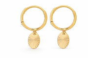 14ct Drop Design Hoop Gold Earrings