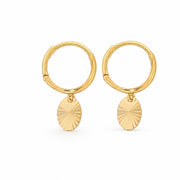 14ct Drop Design Hoop Gold Earrings