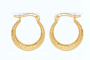 14ct Isiltili Design Hoop Gold Earrings