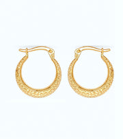 14ct Isiltili Design Hoop Gold Earrings