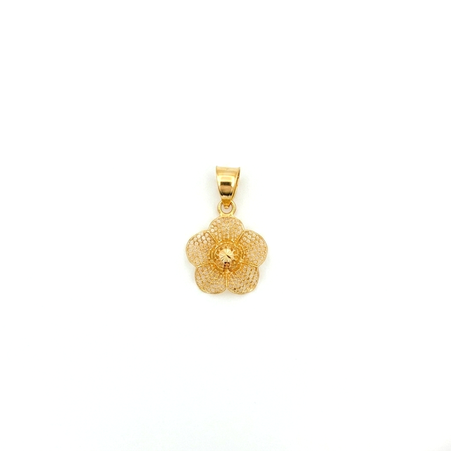 14ct Magnolia Design Gold Pendant (Chain Not Included)
