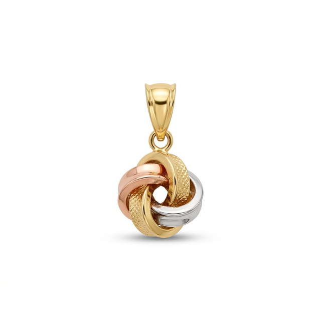 14ct Three Colour Knot Design Gold Pendant (Chain Not Included)
