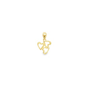 14ct Three Heart Gold Pendant (Chain Not Included)