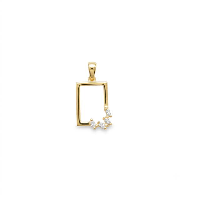 14ct Window Design Gold Pendant (Chain Not Included)