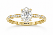 Oval Stone Set Solitaire Gold Ring