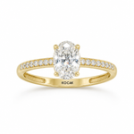 Load image into Gallery viewer, Oval Stone Set Solitaire Gold Ring