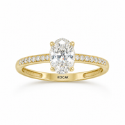 Oval Stone Set Solitaire Gold Ring