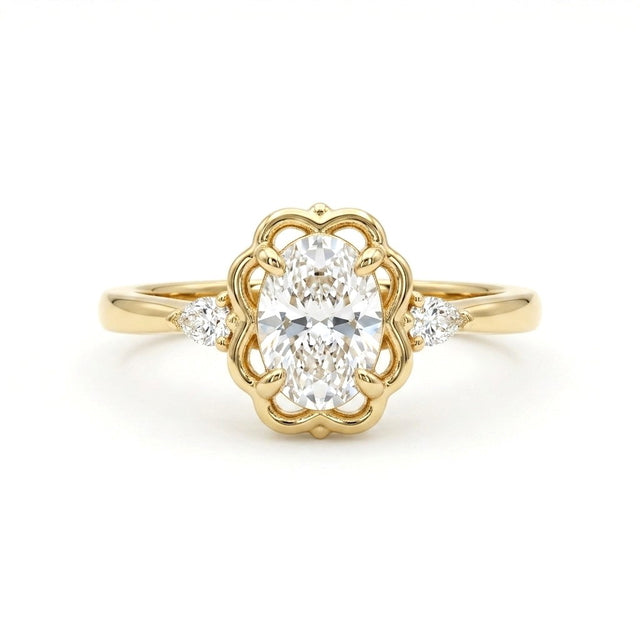 Vintage Design Solitaire Gold Ring