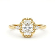 Vintage Design Solitaire Gold Ring