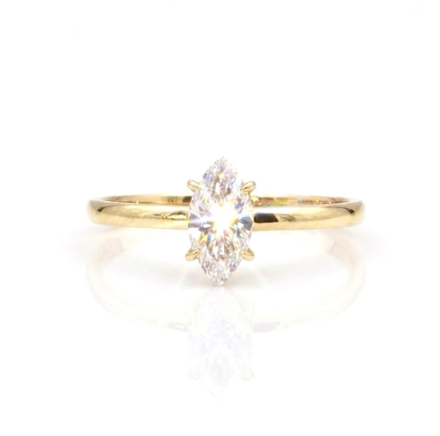 Marquise Cut Gold Solitaire Ring