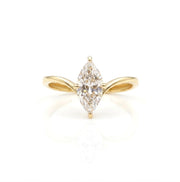 Marquise Cut Solitaire Gold Ring