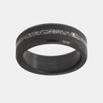 Load image into Gallery viewer, Black Diamond - Men’s Ring 8mm - Authentic Muonionalausta Meteorite Inlay - ARES - Elysium Black Diamond