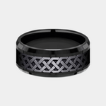 Load image into Gallery viewer, Men's Wedding Band | The Adare | Titanium with Celtic Knot Pattern | Elysium